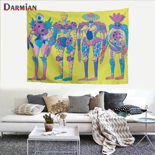 DARMIAN Tapestry Wall Hanging Harajuku Illustrator Printed Wall Tapestry Hippie Boho Home Bedroom Decor Custom Large Tapestries
