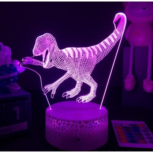 Dinosaur Nightlight For Baby Sleep Lighting Velociraptor Figure Kids Child Bedroom Decor Birthday Gifts Bedside Lamp