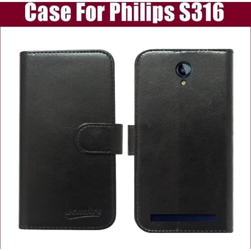 Newest Luxury Wallet Leather Stand Flip phone case for Philips S316 Mobile Phone Bag Cover with Card Holder