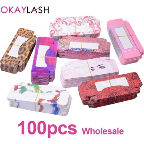 OKAYLASH Luxury Hotselling Empty Soft Paper Eyelash Packaging Boxes Many Choice Candy Colored Lash Packing Storage Case