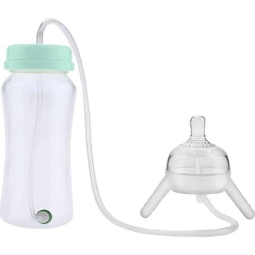 Free-standing Mother And Baby Feeding Bottle With Long Bottle Feeding Weaning Bottle Hands Ba Imitating Straw Liberating Fe S6N3