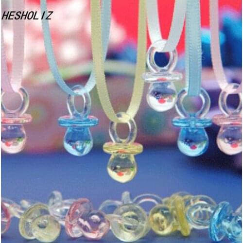 Mini Pacifier Necklace Baby Shower Game Set of 50 Baby Shower Party Decoration Baby Baptism Decoration