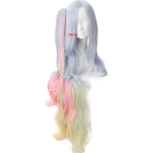 Anime NO GAME NO LIFE Shiro Long Curly Wavy Ponytail Wig Cosplay Costume Heat Resistant Synthetic Hair Women Cosplay Wigs