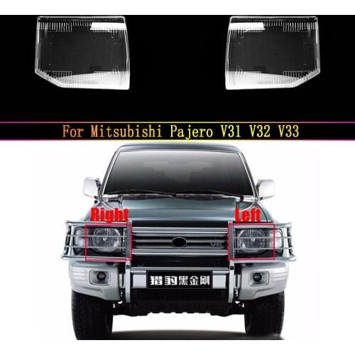 Car Front Headlights Transparent Shell Lampshade Headlights Glass Lamp Cover For Mitsubishi Pajero V31 V32 V33 Waterproof Mask
