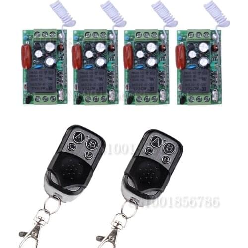 AC220V 1CH Remote Control Switches Lighting LED Lamp ON OFF Remote Controller 4Receiver 2Transmitter 315/433 Learn Code