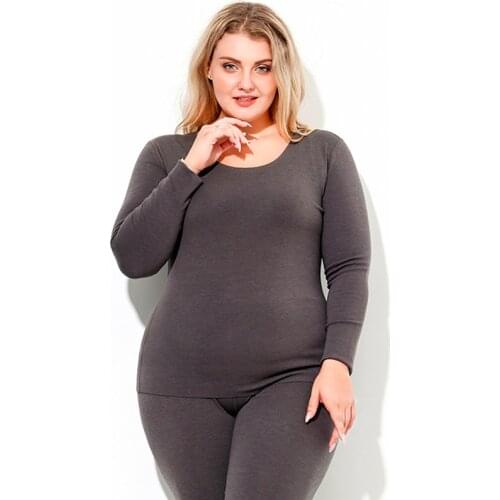 Size 8XL 150kg 2 Piece/Set winter clothes women Long Sleeve Seamless Long Johns O Neck Warm Women Thermal Underwear Home Wear
