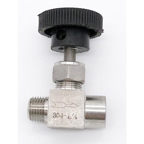 Needle valveAdjustable 1/4" inch male to female thread stainless steel 304 Flow Control shut off crane needle valve