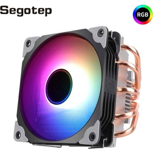 Segotep CPU Cooler 5 Heat Pipe Heat Conduction Computer radiatorQuiet ARGB Fan 12V 4Pin for LGA115X/1200/LGA1366 FM2/AM3/AM4/940
