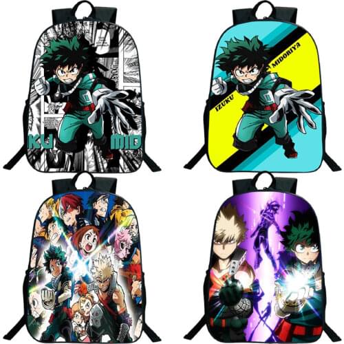 16 Inch Mochila My Hero Academia School Backpack for Boys Girls 3d Print Anime Boku no Hero Academia School bags Travel Rucksack