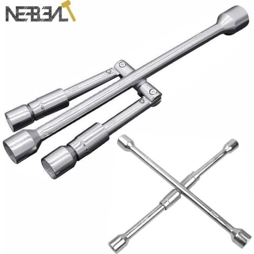 Folding Cross Wrench Car Wheel Repair Tool 17mm/19mm/21mm/23mm Way Stowable Adjustable Portable Change Nut Tire Lug