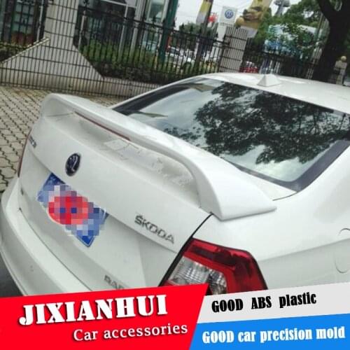 For Rapid Spoiler 2008-2013 Skoda Rapid Spoiler DKRS ABS plastic Material Car Rear Wing Color Rear Spoiler