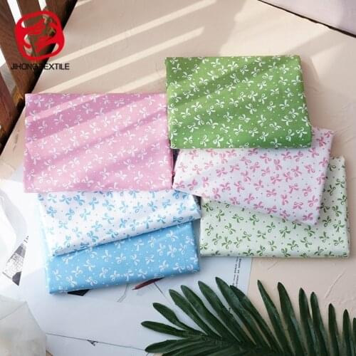 133*72 Cotton Bowknot Printed Cartoon Fabric Sewing Material Diy Home Textile Decorative Cloth TJ1705
