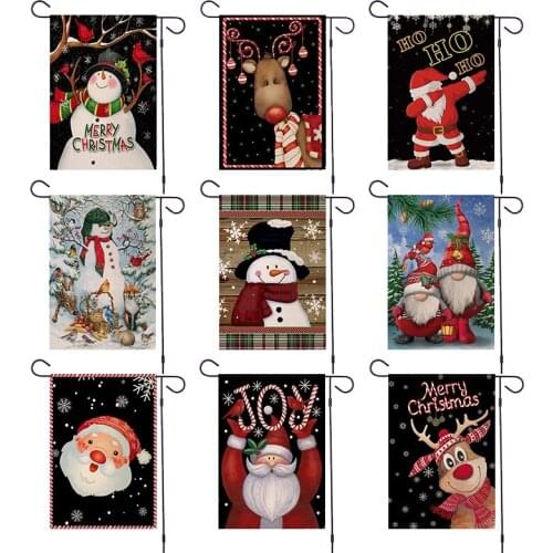 1pc Merry Christmas Outdoor Garden Decor Linen Banner Christmas Party Xmas Gifts Happy New Year 2022 Navidad Home Decoration