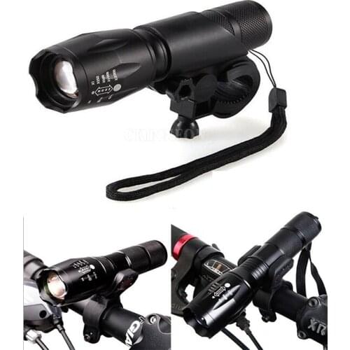 100Pcs/Lot LED 8000 Lumen Bicycle Light 5 Mode XM-L T6 Bike Lights Front Torch Waterproof Flashlight Lamp+Bike Mount