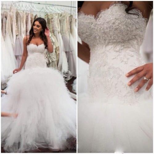 Dropped Waist Ball Gown 2019 vestidos de novia Lace & Tulle Sweetheart Bridal Gown Sexy Backless Gowns bridesmaid dresses