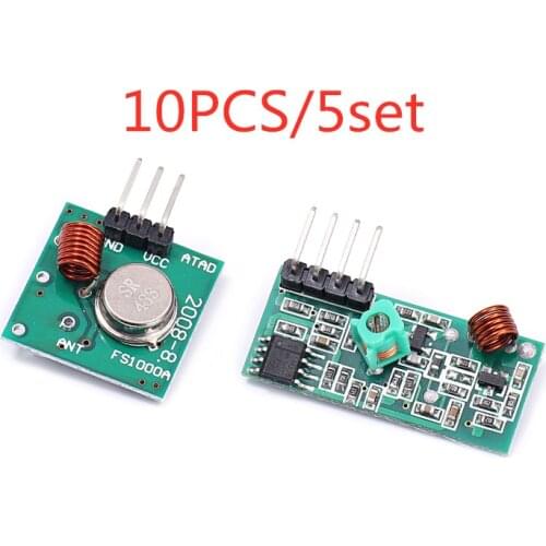 10PCS/5set New 433.92MHZ super regeneration module wireless transmitter module burglar alarm transmitter receiver SR433