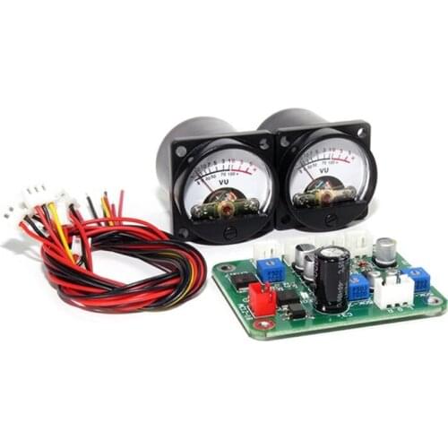 2 Pcs VU Panel Meter Warm Back Light Recording+Durable Driver Board Module+Cables Dropship