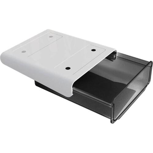 2Pcs Self Stick Pencil Tray Under Desk Table Storage Drawer Organizer Box Stand