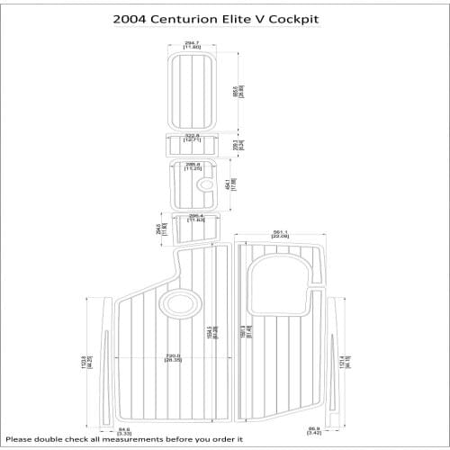 2004 Centurion Elite V Cockpit Pad Boat EVA Teak Decking 1/4" 6mm