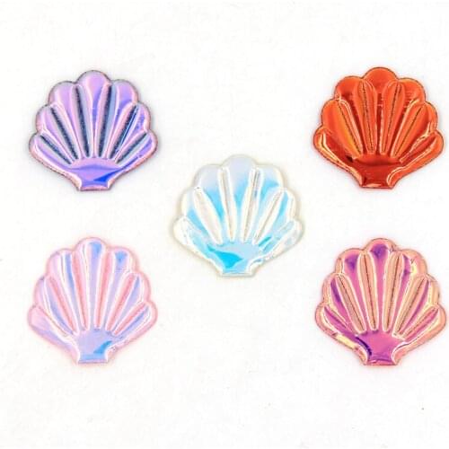 40pcs/lot 4.2*4cm Multi color Pu Shelll Padded Appliques for DIY Accessories Craft Handmade Decoration