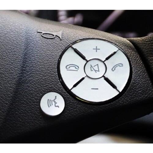 Car Interior Steering Wheel Button Switch Trim Cover Sticker For Mercedes Benz C E S Class W204 W212 W221 GLK X204 C200 C250
