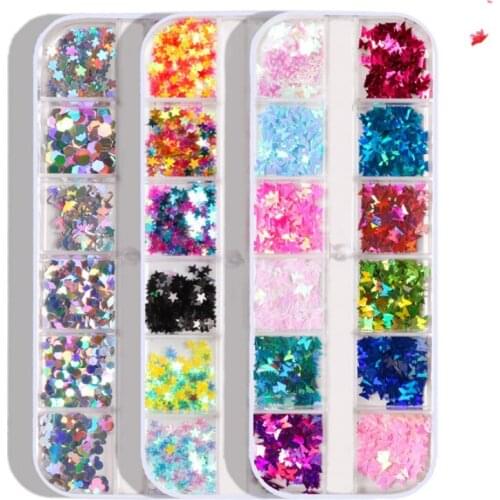 Nail Art Sequins Holographic Nail Art Glitter Silver Manicure Acrylic Nails Decorations