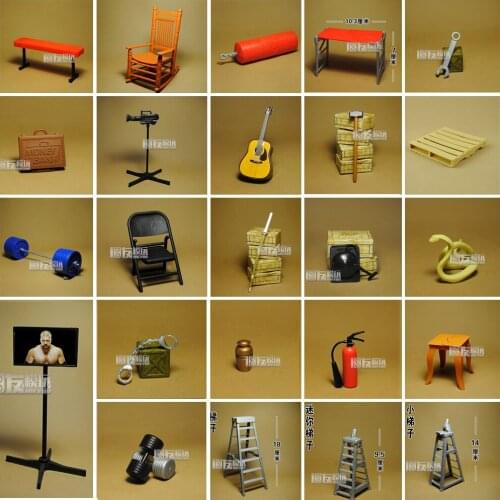Wrestling Match Combat Arena Boxing Sandbag Chair Hammer Ladder Barbell Handcuffs Fire Extinguisher Ornaments Scene Decoration