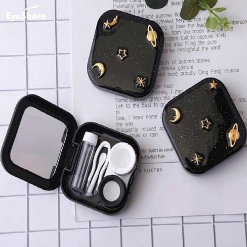 Universe Starry Sky Rocket Contact Lens Partner Case Container Storage Holder