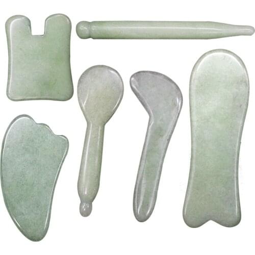 3 / 4 / 5 / 6Pcs Hot Selling Chinese Traditional Natural jades Gua Sha tool Guasha Massage healthy physiotherapy personal care