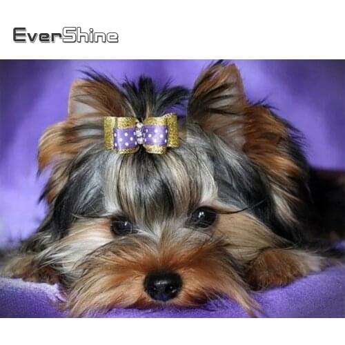 Evershine Diamond Embroidery Dog Cross Stitch Diamond Painting Rhinestones Full Square Diamond Mosaic Animals Full Set Handwork