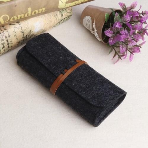 Felt Sunglasses Bags Cases Portable Soft Glasses Package Accessories Belt Closure