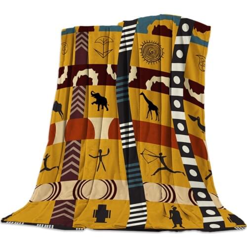 African Style Flannel Blanket Soft Throw Blanket Warm Microfiber Blankets for Beds Office Sofa Items