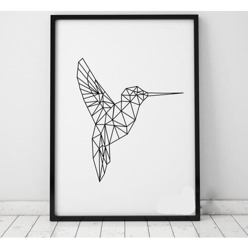 Geometric Birds Wall Stickers Decals Geometric Animals Kingfisher Wall Art 3D Visual Effects Vinyl Murals Poster Home Decor A401
