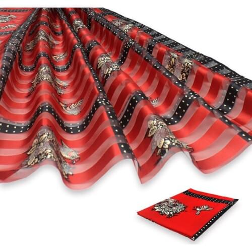 Hot sale african fabric pure silk fabric organza fabric african wax print fabric 2+4yards organza ribbon silk for dress B2-D21