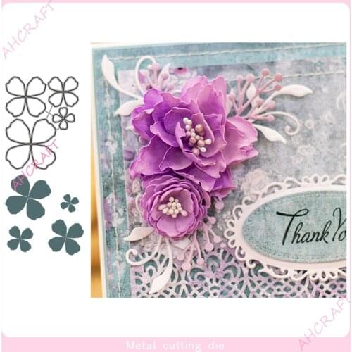 4pc Flowers Metal Cutting Dies for DIY Scrapbooking Photo Album Decorative Embossing Paper Card Crafts Die 2021