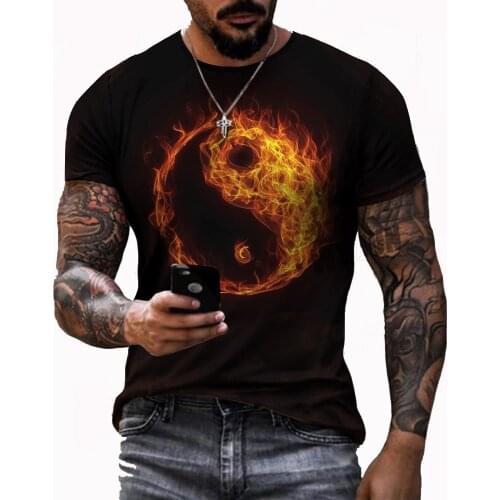 2021 personality lion bee owl fashion male 3d printed t-shirt cute male short-sleeved casual t-shirt summer top