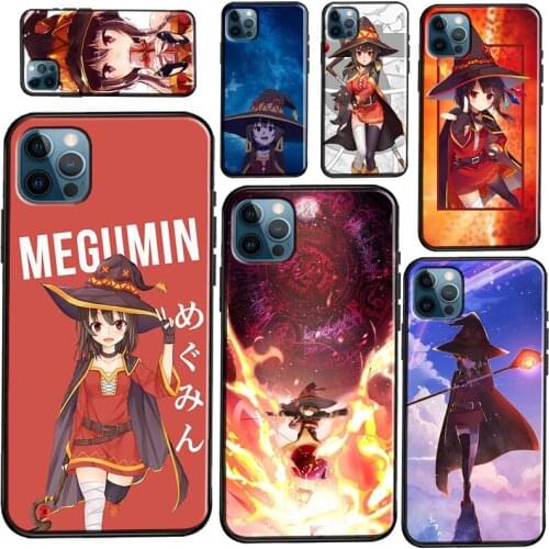 Megumin Konosuba Anime Soft Case For iPhone XR X XS Max SE 2020 12 Mini 11 Pro Max 7 8 Plus Phone Cover Coque