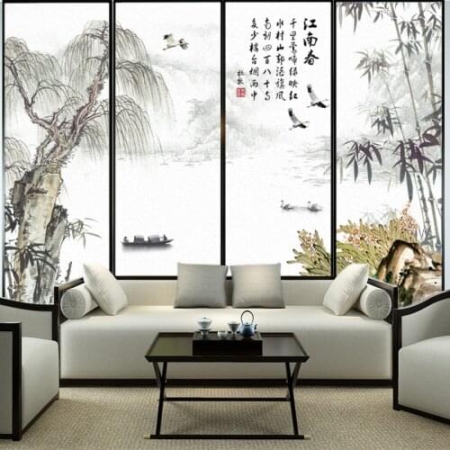 Frosted glass sticker opaque Chinese-style decorative office bathroom toilet anti-light film window sticker