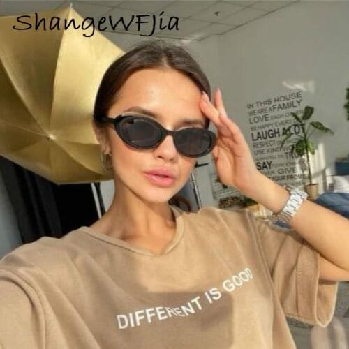 Vintage Oval Sunglasses Women Luxury Brand Designer Small Oval Sun Glasses Retro Black Red Glasses ladies Goggle