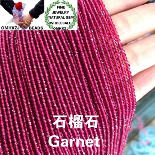 OMHXZJ Wholesale ZB169 2 2.5-3mm DIY Bracelet Necklace Jewelry Making Accessories Findings Natural Stone Fine Garnet Round Beads