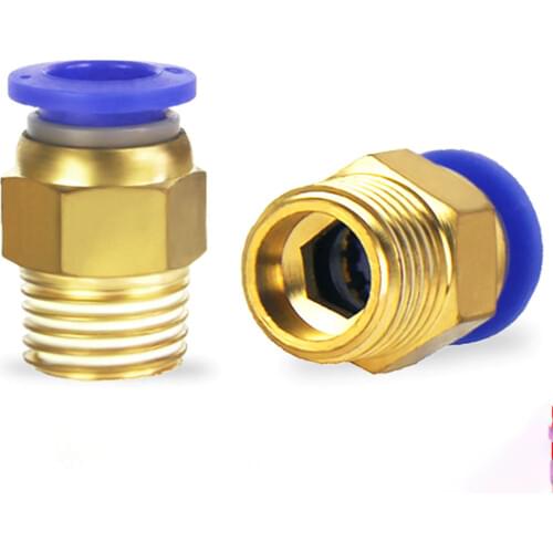 PC Air Pneumatic 12mm 10mm 8mm 6mm 4mm Hose Tube 1/4"BSP 1/2" 1/8" 3/8" Male Thread Air Pipe Connector Quick Coupling Brass Fit