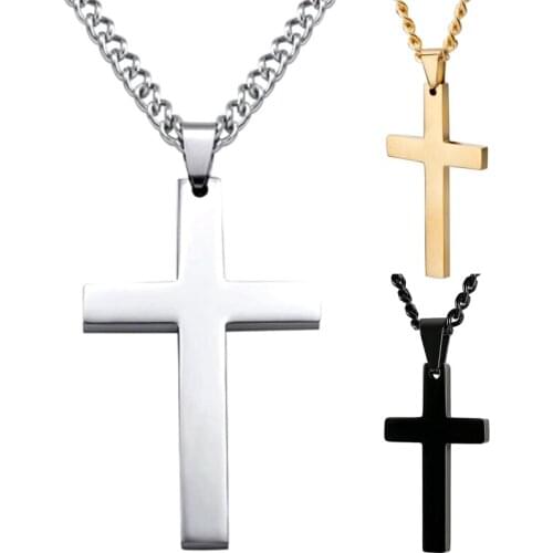Simple Classic Fashion Cross Pendant Necklace Antique Silver Color Pendant Girl Short Long Chain Necklaces Jewelry For Women