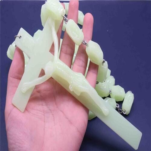 Religious Extra Large Rosary Necklace. Luminous. Rosary necklace, decorative necklace