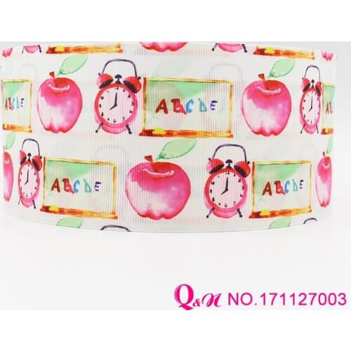 Q&N ribbon 16mm 22mm 25mm 38mm 50mm 75mm A B C D E printed grosgrain ribbon webbing 50yards/roll for hair tie free shipping