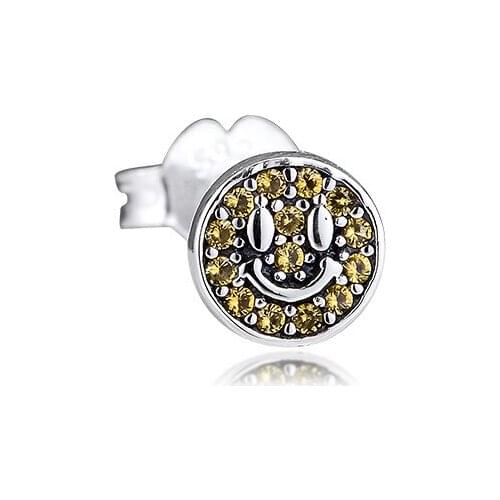 2019 Me Collection My Smile Single Stud Earring for Women 925 Sterling Silver Small Earrings Jewelry Round Shape Girls Earring