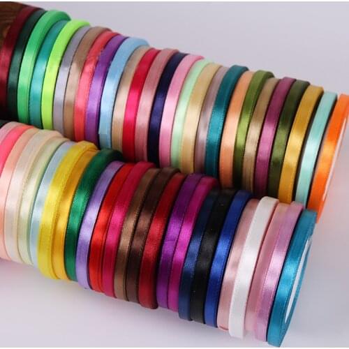 22 Meters/Roll 6mm Silk Satin Ribbons Christmas Halloween Birthday Party Gift Wrapping Ribbons DIY Handmade Crafts Material