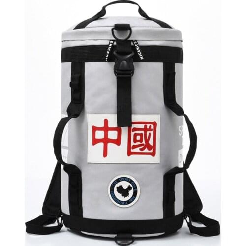 Letter Printing Polyester Unisex Shoulder Bag Large Capacity Sports Bags Gym Backpack Fitness Packs Outdoor Travel Bagpack
