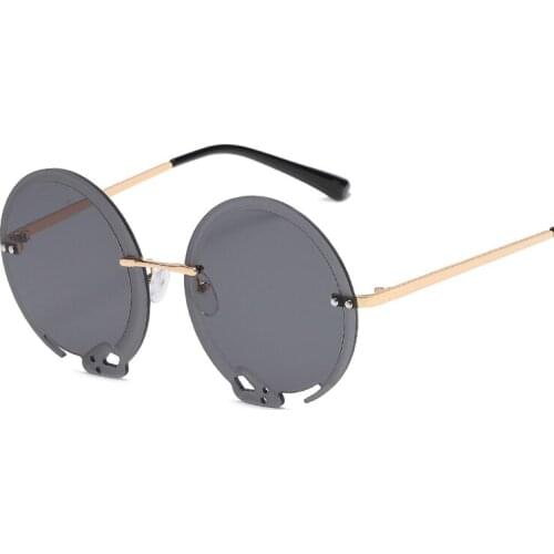 TEENYOUN 2020 Vintage Round Trimming Sunglasses Women Frameless Greedy snake Sun Glasses Female Eyewears Oculos De Sol UV400