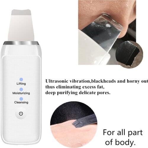 Ultrasonic Skin Scrubber Peeling Facial Deep Cleansing Ultrasonic Exfoliating Spa Spatula to Remove Blackheads Skin Care
