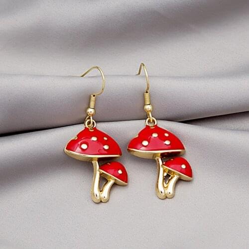 Unique Mushroom Earrings Womens Accessories Cute Mushroom Drop Earring For Women Fashion Jewelry Wholesale Design Trendy 2021